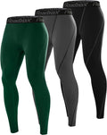 Roadbox 3 Pack Compression Pants Men, Performance Running Workout Leggings