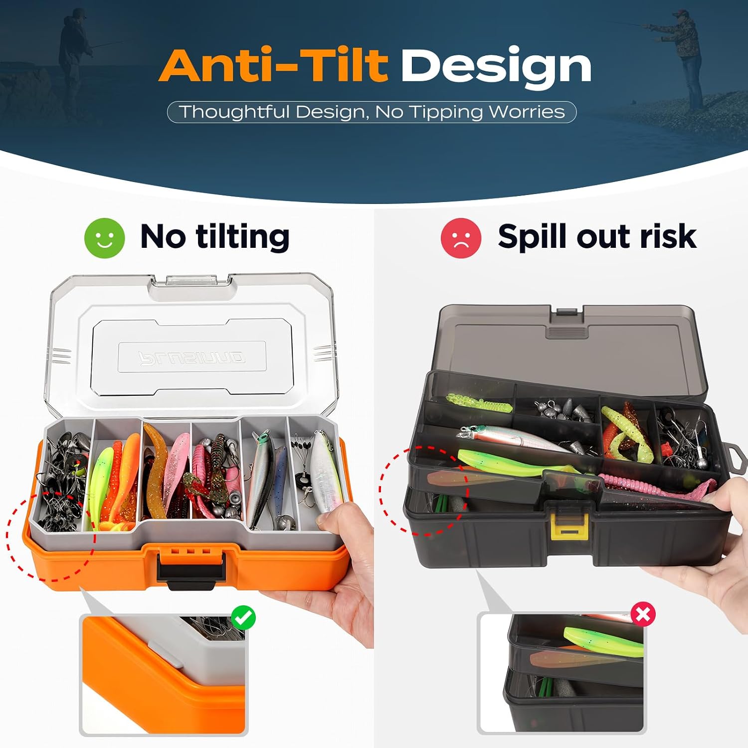 PLUSINNO Bass Fishing Lures Tackle Box Gear Kit with Tackle Included