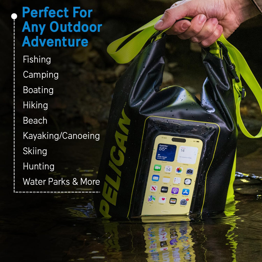 Pelican Marine IP68 Waterproof Dry Bag 5L w/Phone Pouch/Case - Black/Yellow