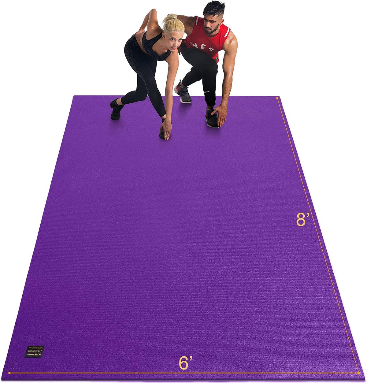 GXMMAT Extra Large Exercise Mat 16'x6'/12'x6'/10'x6'/8'x6'(7mm)