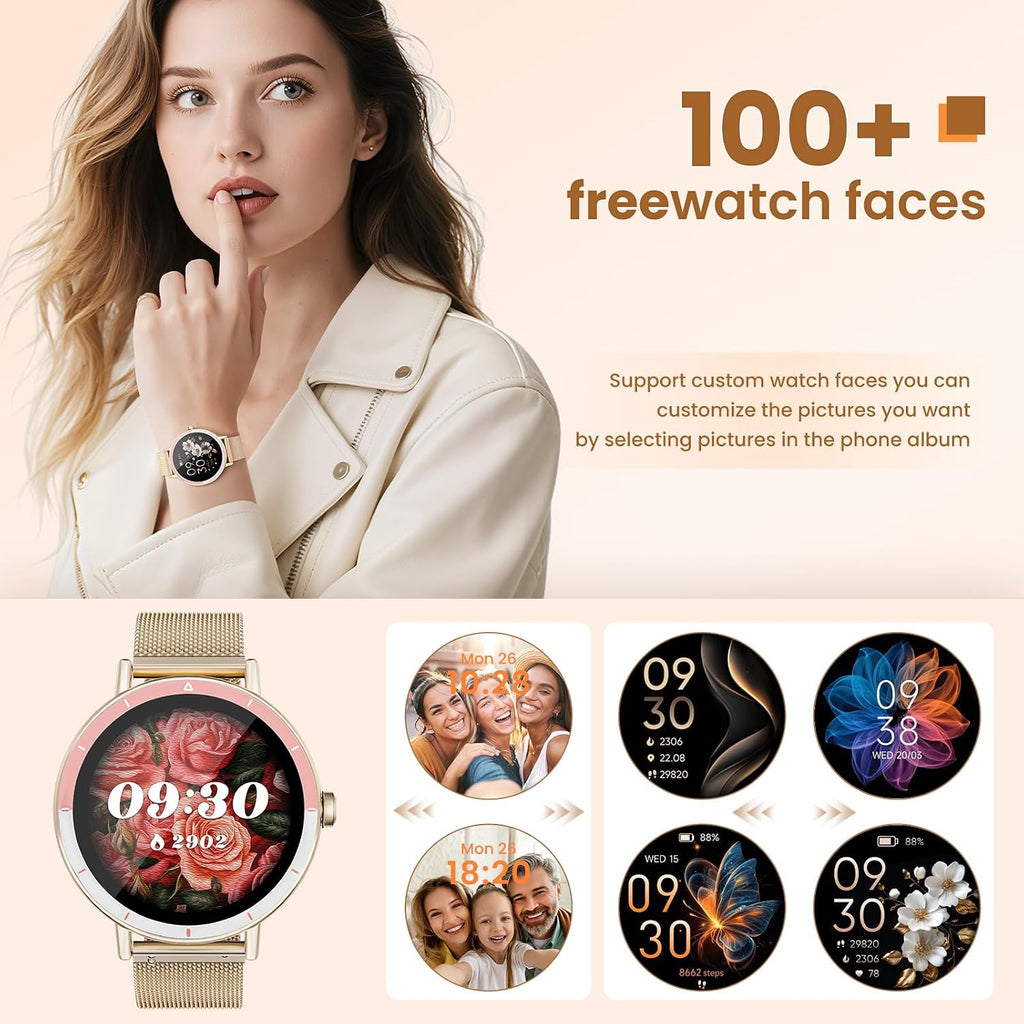 Smart Watches for Women Android/iphone, Fitness Tracker with Calls&Answer