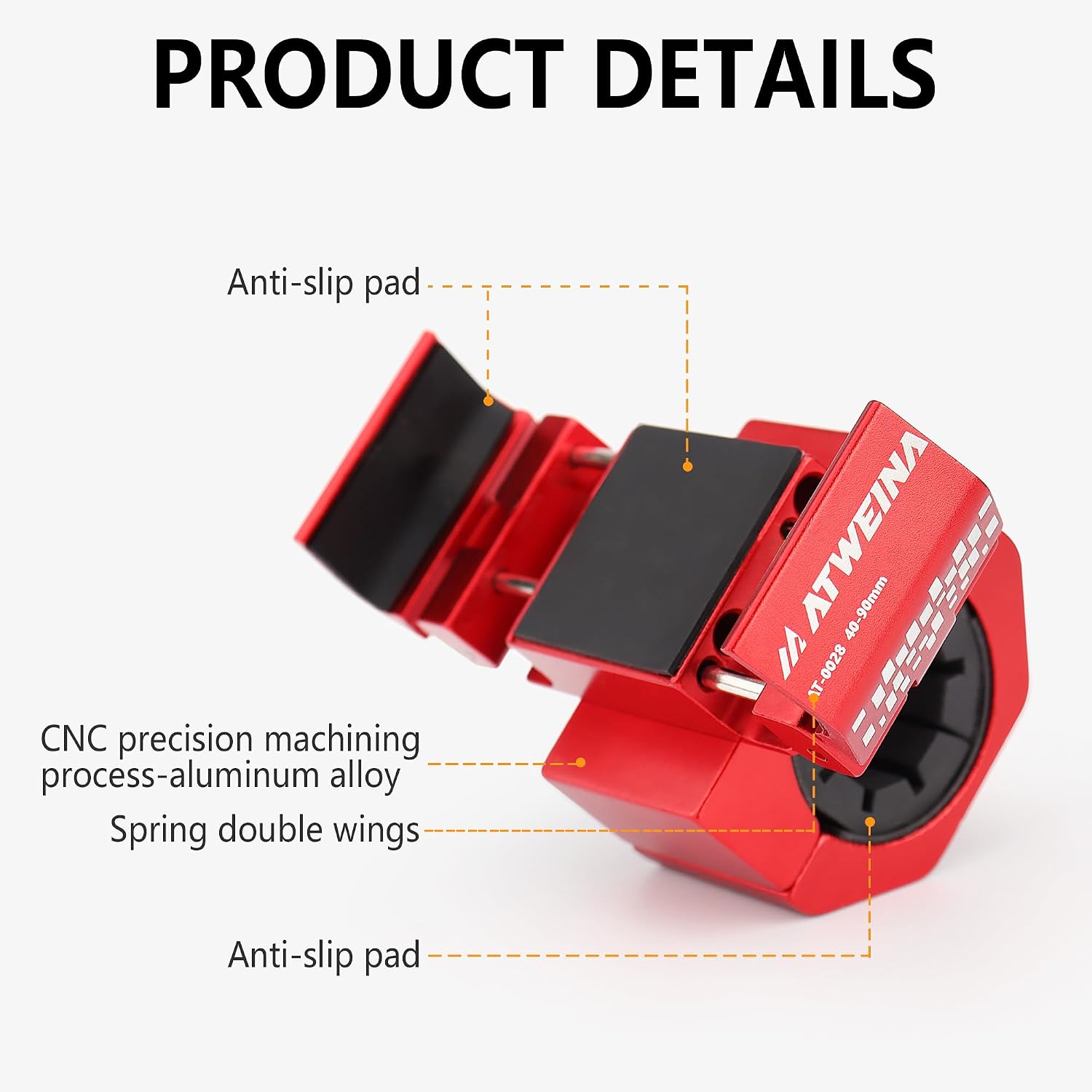 Bike Handlebar Mounts for 4.5-7.5 Phones (Red)