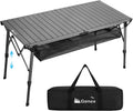 Gonex 50" Camping Table, Roll Up Aluminum Folding Picnic Beach Table