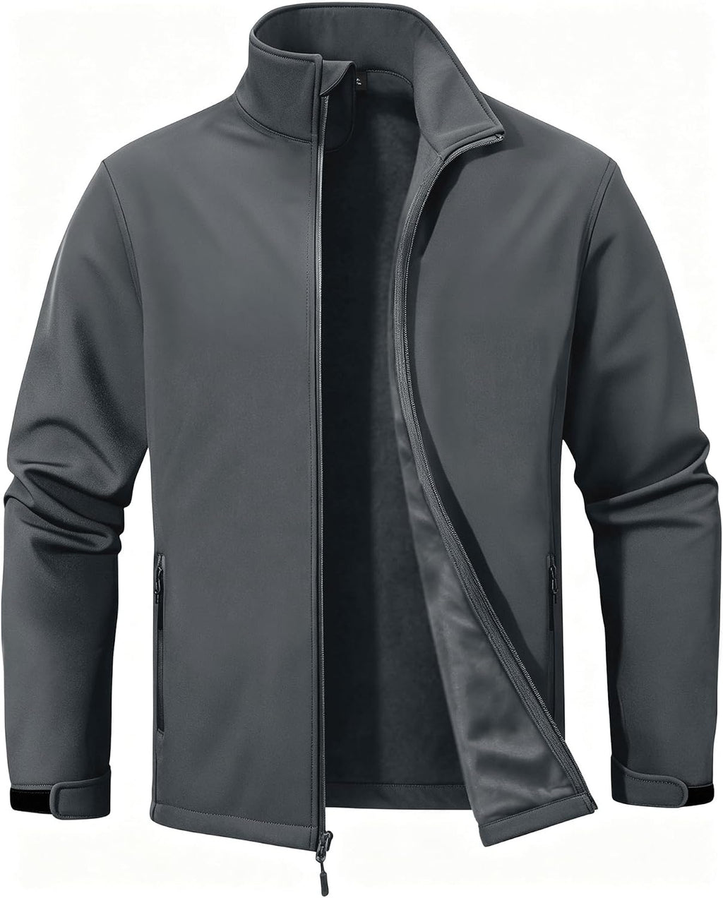 ZITY Men's Softshell Jacket Fleece Lined Lightweight Waterproof Rain Jacket Zip Up Soft Shell Windproof Windbreaker