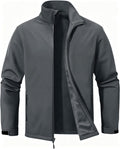 ZITY Men's Softshell Jacket Fleece Lined Lightweight Waterproof Rain Jacket Zip Up Soft Shell Windproof Windbreaker