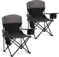 ALPHA CAMP 2-Pack Folding Camping Chair with Cooler Bag & Lumbar Support