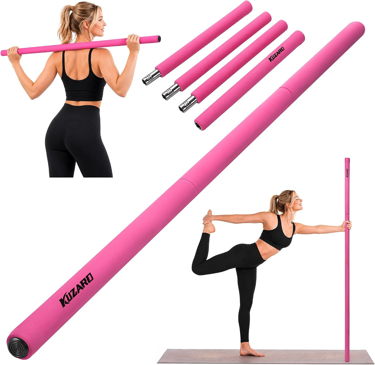 Yoga Stick, Mobility Stick for Stretching, Adjustable Exercise Stick