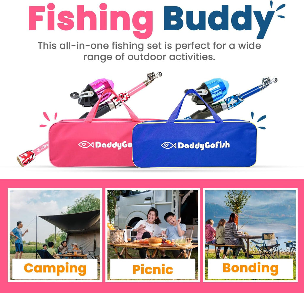 Kids Fishing Pole for Boys, Girls & Youth Age, Toddler Fishing Pole Set Kit