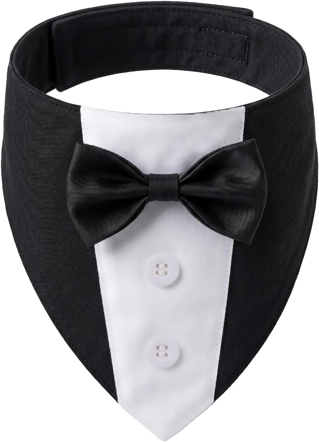 PTDECOR Formal Dog Tuxedo, Wedding Dog Collar with Bowtie Outfit, M