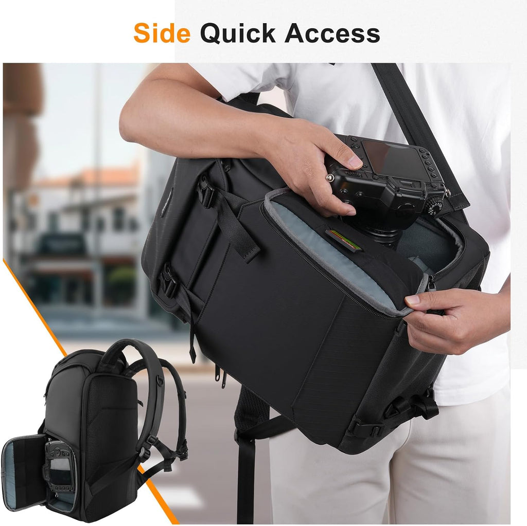 MOSISO Camera Backpack, DSLR/SLR/Mirrorless Camera Bag with Top Flap Pocket