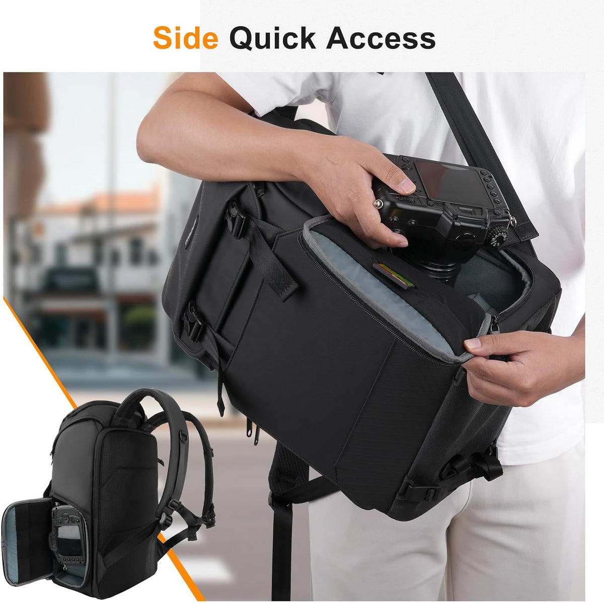 MOSISO Camera Backpack, DSLR/SLR/Mirrorless Camera Bag with Top Flap Pocket