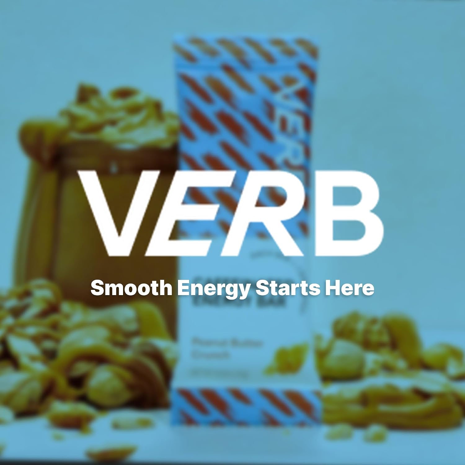 Verb Caffeinated Energy Bars Peanut Butter Cookie (26g, Pack of 16)