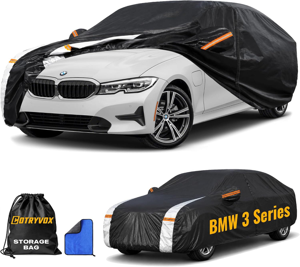 Chevrolet Malibu Car Cover 100% Waterproof All Weather, Gift with Towel, 10 Layers Car Cover Custom Fit 1997-2026 Chevrolet Malibu, Full Exterior Cover Rain Sun UV Protector with Door Zipper.