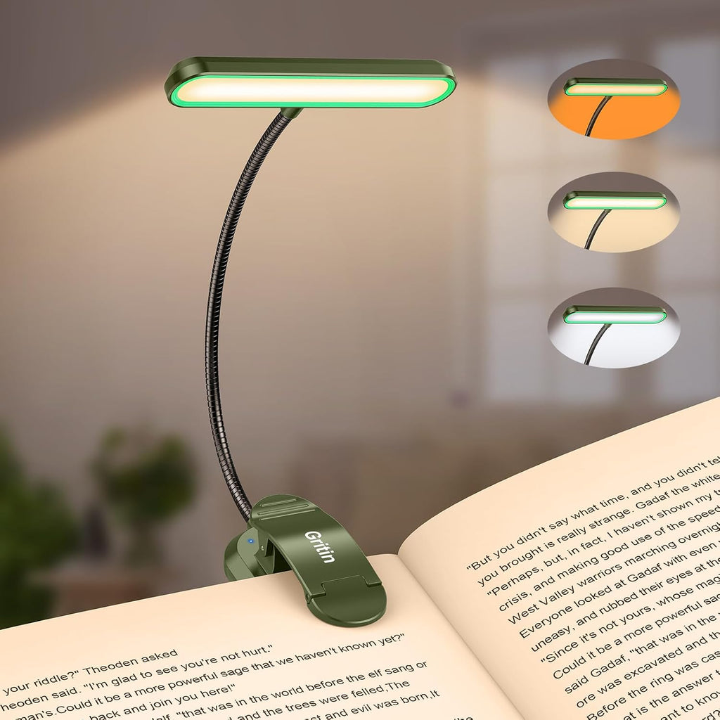 Gritin Rechargeable Book Light for Reading in Bed with 19 LED