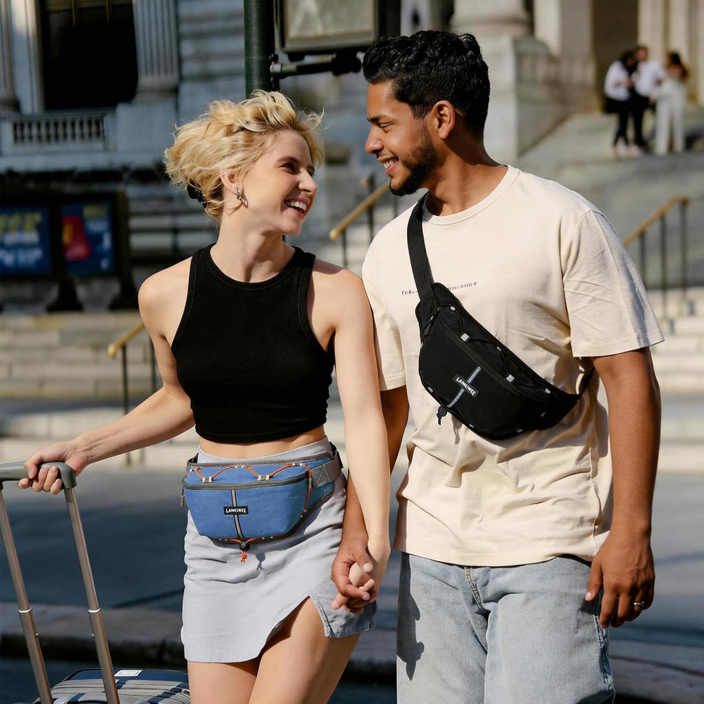 2L Fanny Pack for Women Men, Anti‑theft Waist Bag with RFID Blocking