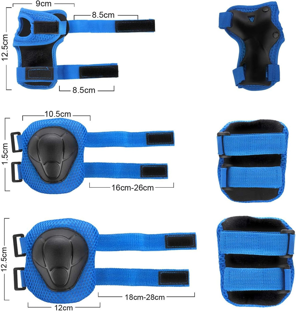 WayEee 6PCS Kids Protective Gear Set Knee Pads Elbow Pads Wrist Guards/3-14