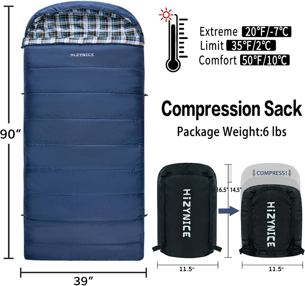 HiZYNICE Sleeping Bags for Adults XXL Cold Weather