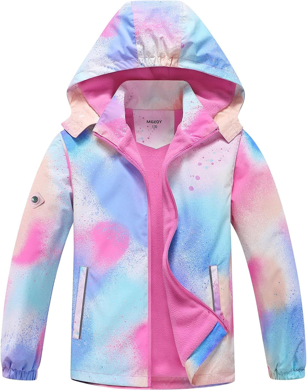 MGEOY Kids Rain Jacket, Waterproof Lightweight Hooded Windbreaker for Boys Girls 4-16Y
