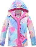 MGEOY Kids Rain Jacket, Waterproof Lightweight Hooded Windbreaker for Boys Girls 4-16Y