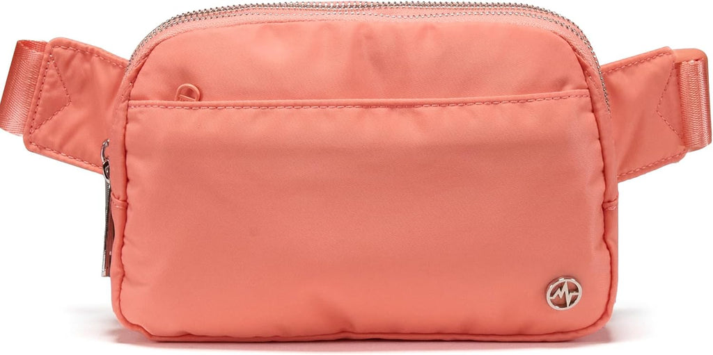 Pander Nylon Fanny Pack Belt Bag for Women with 5 Zipper Pockets