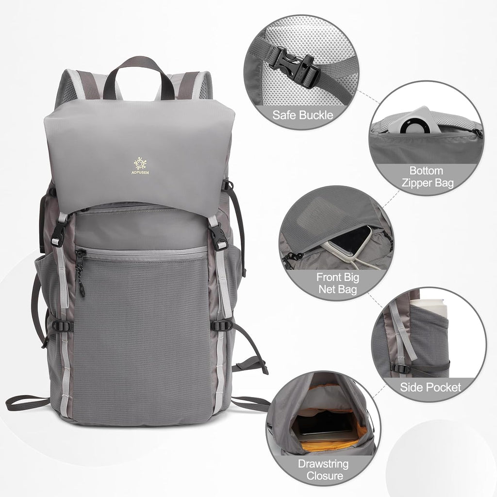 20L Hiking Backpack, Small Lightweight Daypack for Men Women,Grey