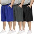3 Pack Big and Tall Mens Gym Shorts - Basketball Black Athletic (3XL-5XL)