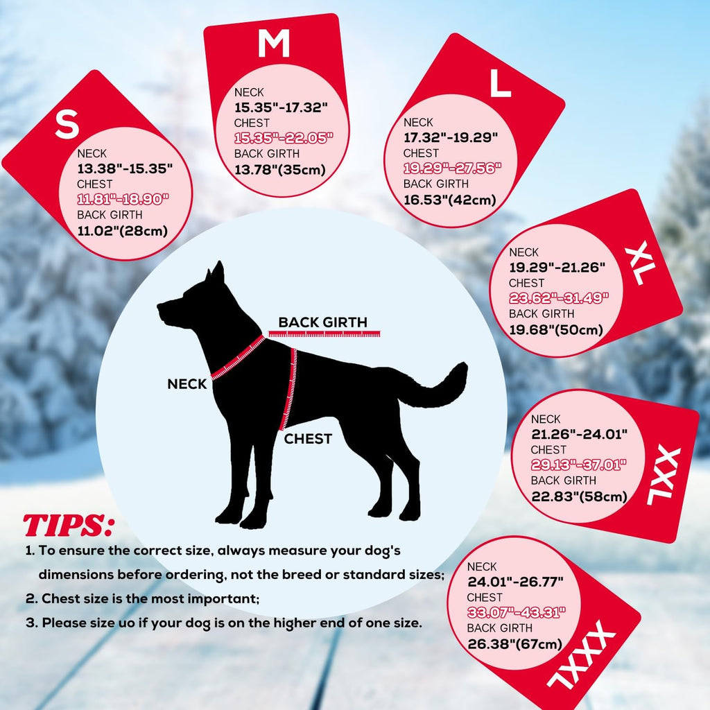 EMUST Dog Winter Coat, Waterproof Fleece Dog Jacket Winter for Small Dogs
