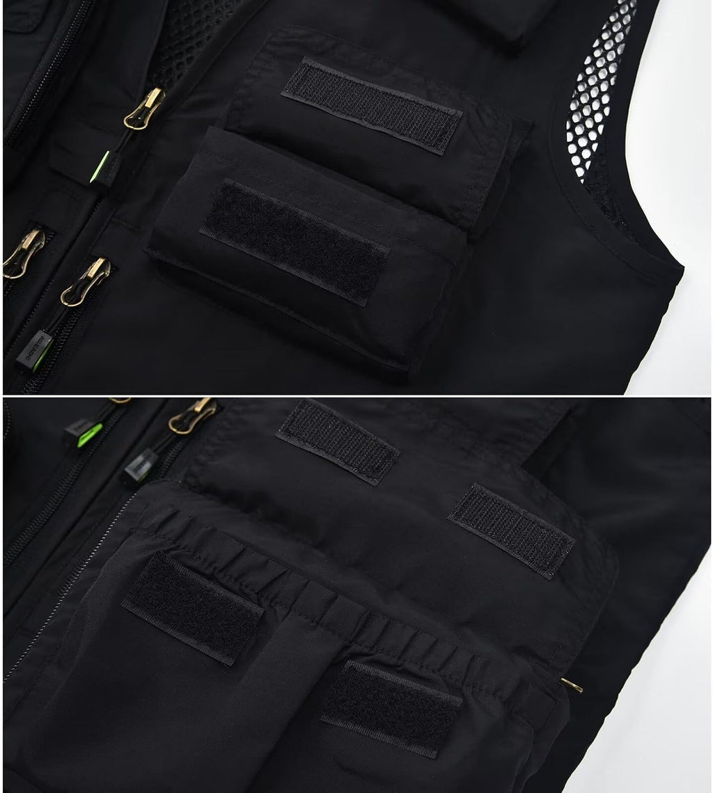 Spanye Mens Fishing Hunting Vest Outdoor Travel Utility Vest Tactical Work Jacket Multi Pocket