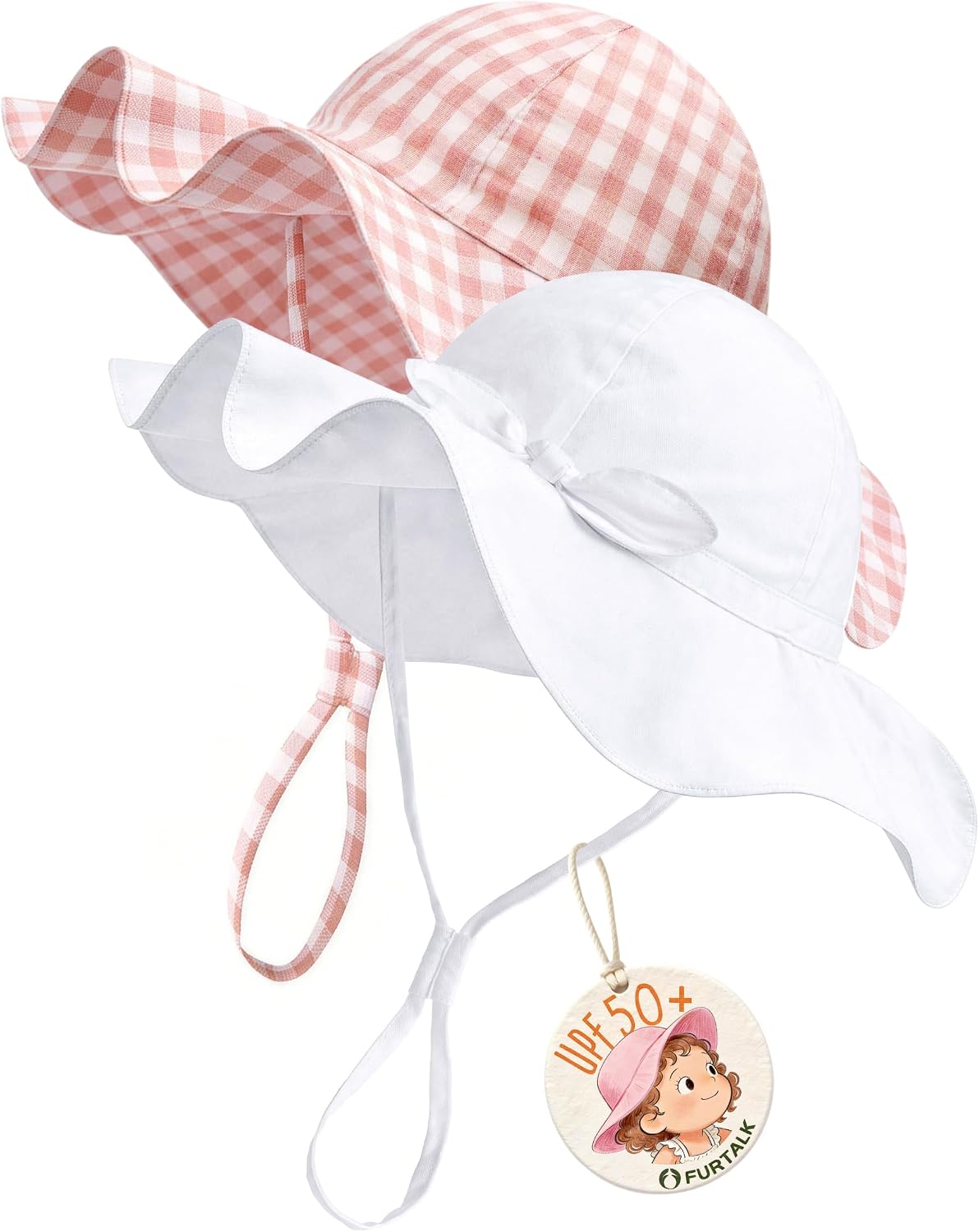 FURTALK Baby Sun Hat Toddler Beach Hats with UPF 50+ Sun Protection Wide Brim Girls Bucket Hat