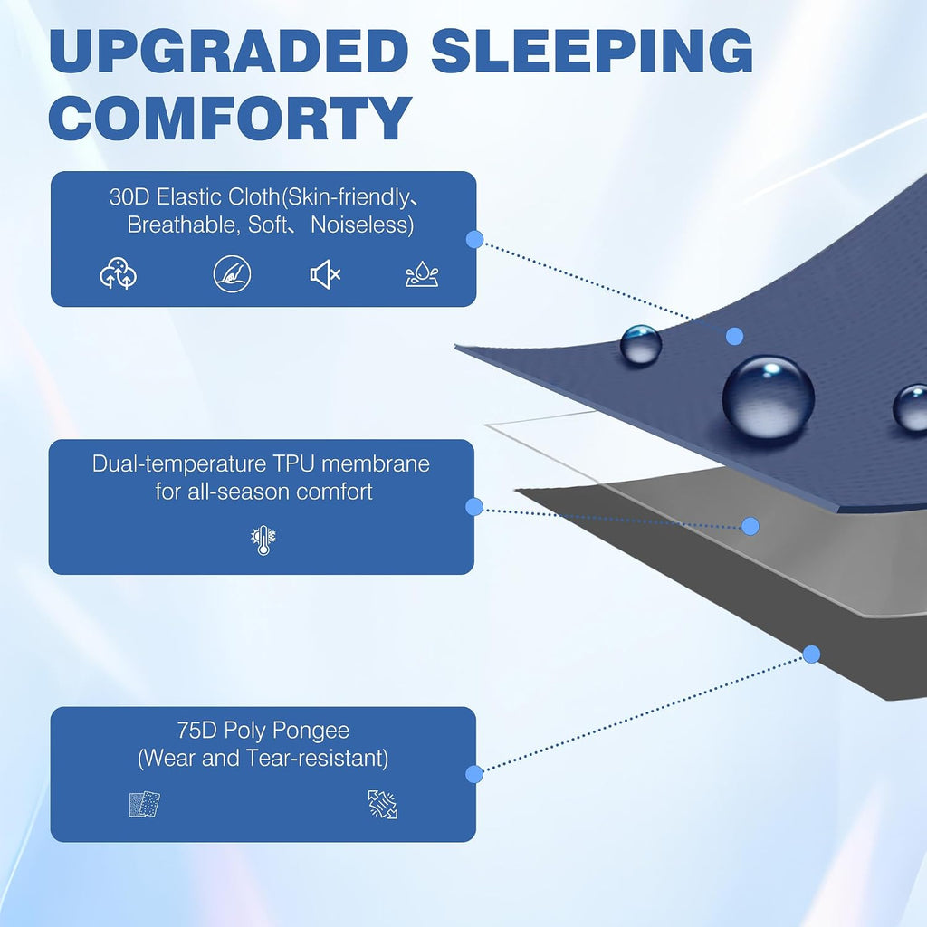 OUTSKIRT Ultralight Self Inflating Sleeping Pad, 4" Thick Camping Mattress with Pump Pack, 9.5 R-Value Insulated Sleeping Mat, Portable Camping Bed for Car, Truck or Van, 4 Season Camp Mattress