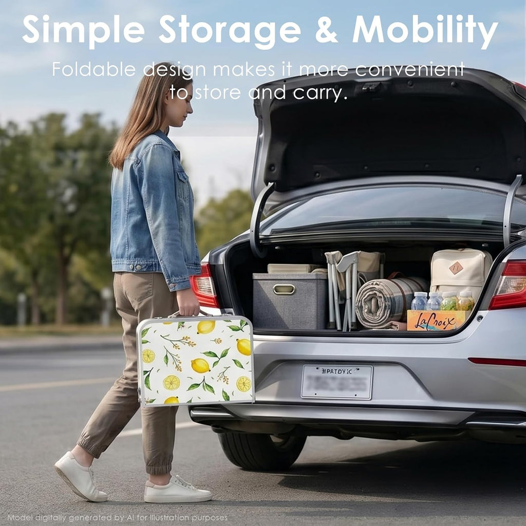 Small Folding Camping Table, 2ft Portable Table, Lemon