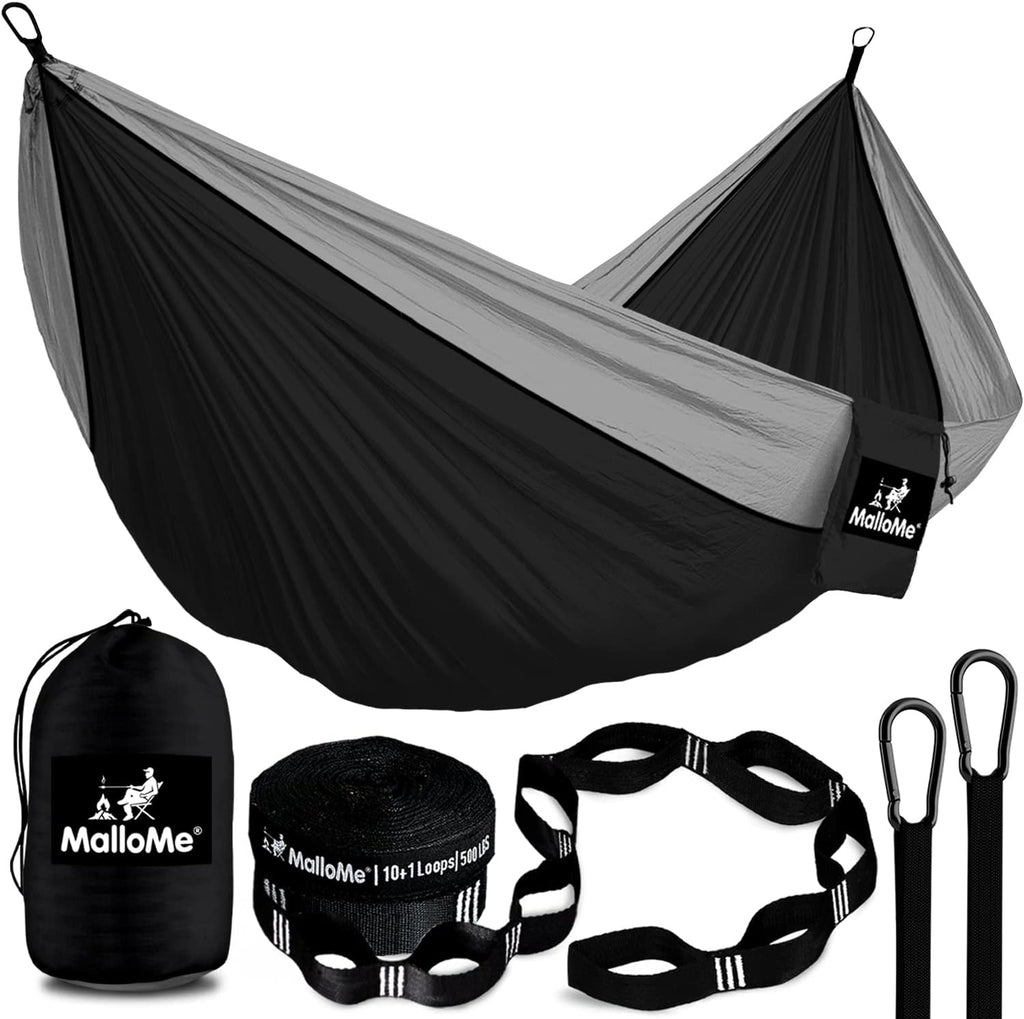 MalloMe Camping Hammock for Adults & Kids - Portable Hammocks for Outside - Hamacas para Adultos Outdoor Single & Double Two 2 Person Hammock - Hamaca/Hamacs/Amacas Heavy Duty Tree Travel Hamock