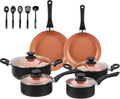 BECIGAR Ceramic Pots and Pans Set, 15PCS Nonstick Set Ceramic Cookware Set, Nonstick Pan Pots and Pans Set Non Stick Cookware set (With-Induction)