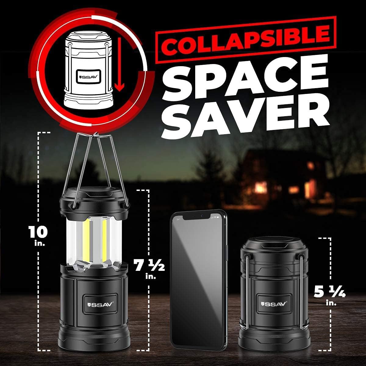 SSAV Battery Powered LED Lanterns (Batteries Included) (2 Pack)
