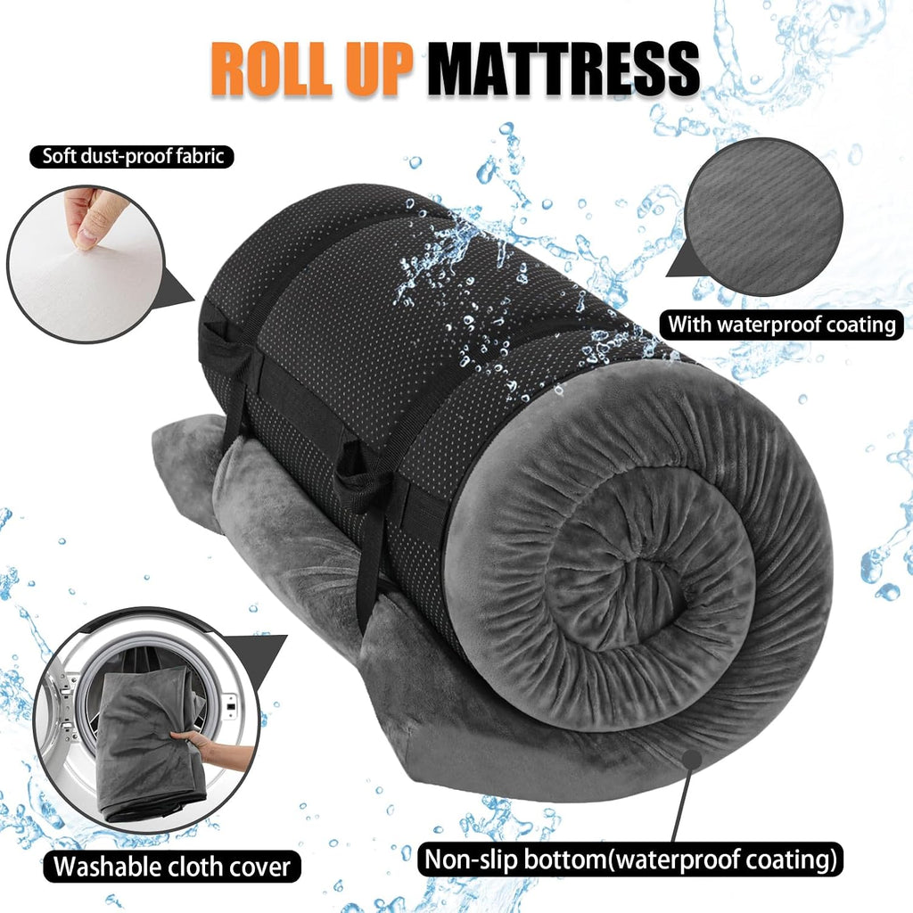 Sleeping Pad for Camping, Portable Roll Up Memory Foam Mattress