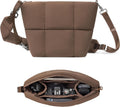 Comfyable Puffy Camera Bag, Soft Pillow Camera Bag with Shoulder Strap, Water-resistant Cute Compact Shooting Purse for Mirrorless DSLR SLR Women and Men, Mocha Brown