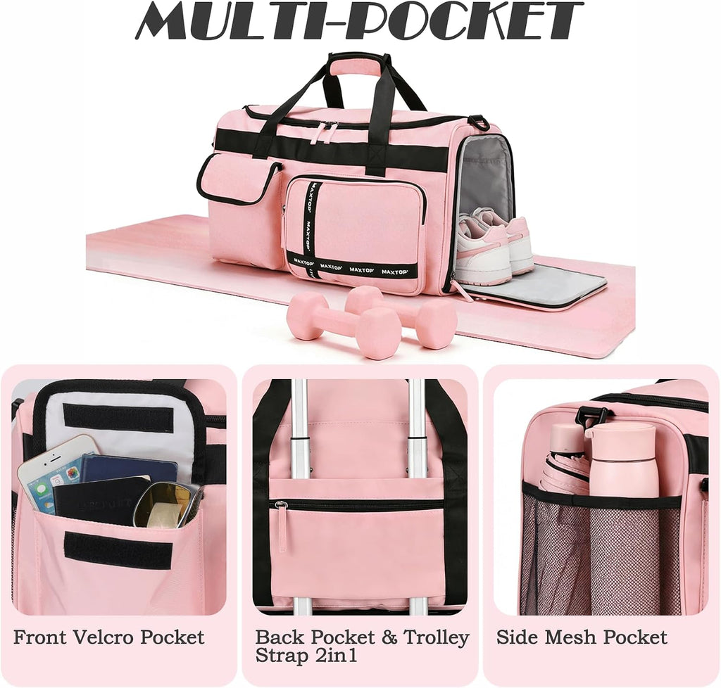 MAXTOP Large Gym Bag for Women Men Duffle Bag With Wet Dry Separation