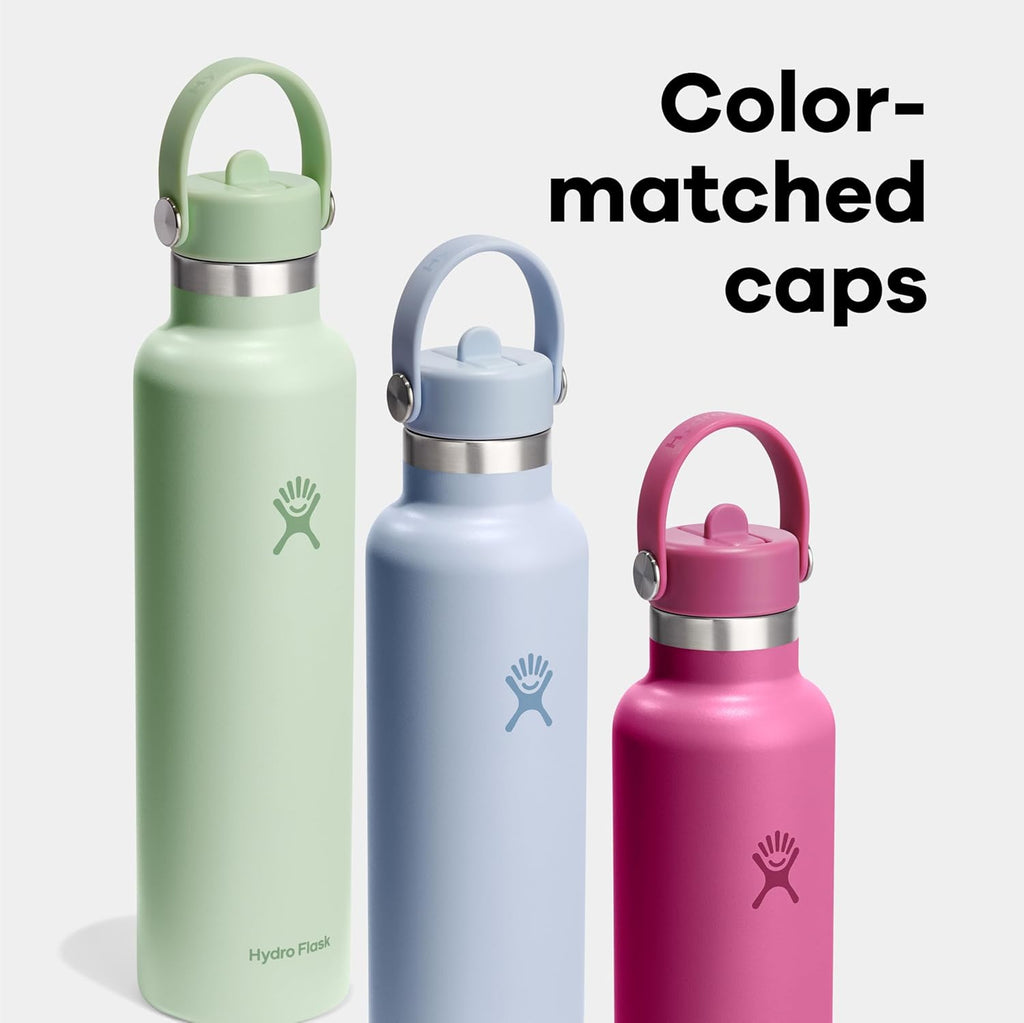 Hydro Flask Water Bottle - Insulated Stainless Steel - Straw Lid, Non Spill, Leakproof in 24 Oz Nectar Orange