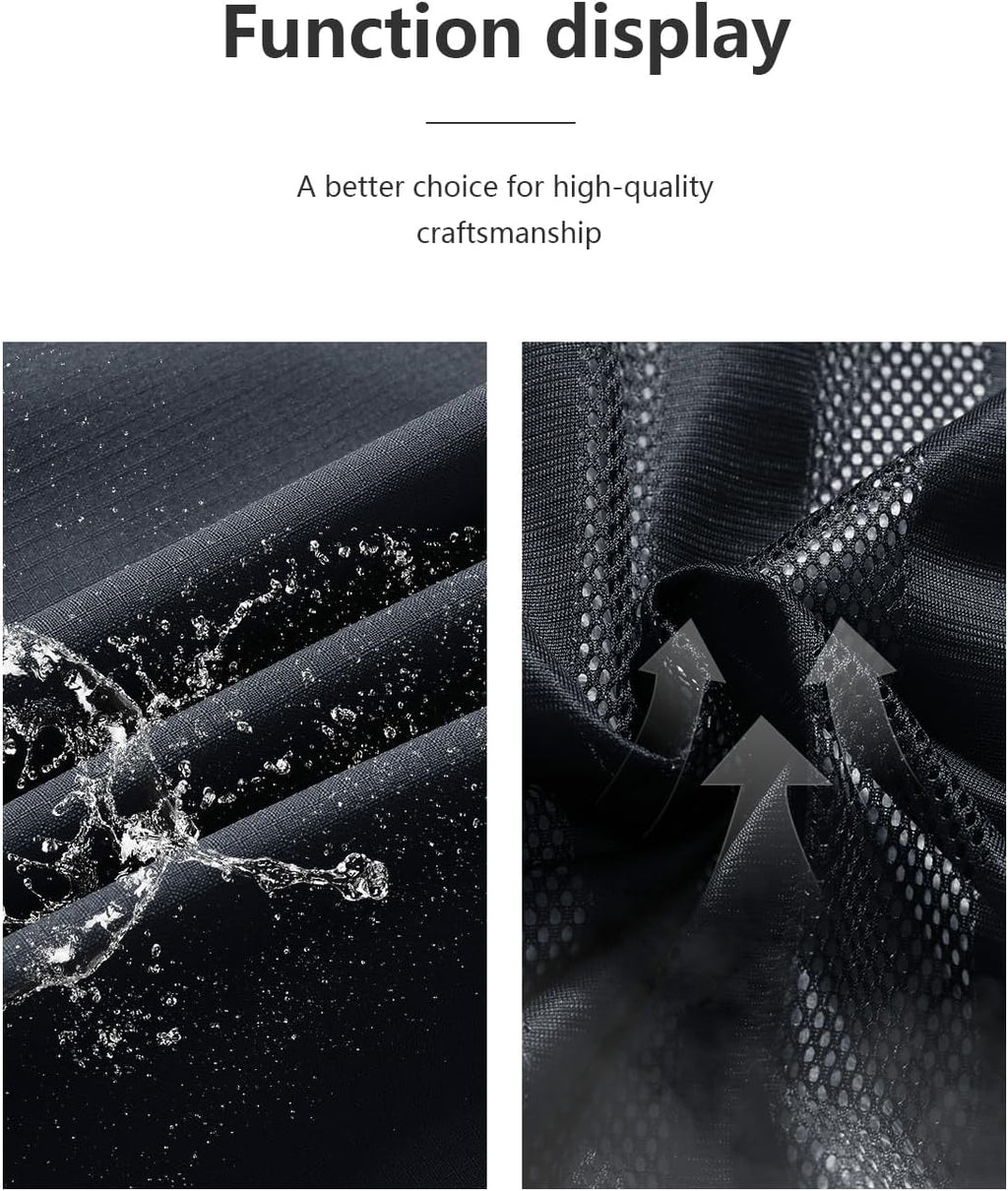 Outdoor Men's Waterproof Raincoat Windbreaker Lightweight Rain Jacket with Detachable Hood