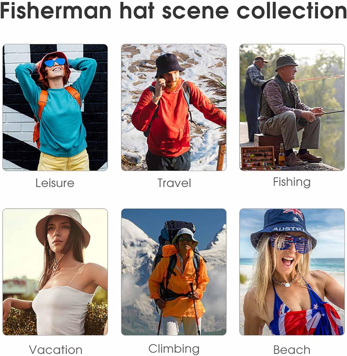 Solid Color Bucket Hat for Men Adults Unisex Sun Protection Fisherman Cap Lightweight Safari Hat for Travel Outdoor