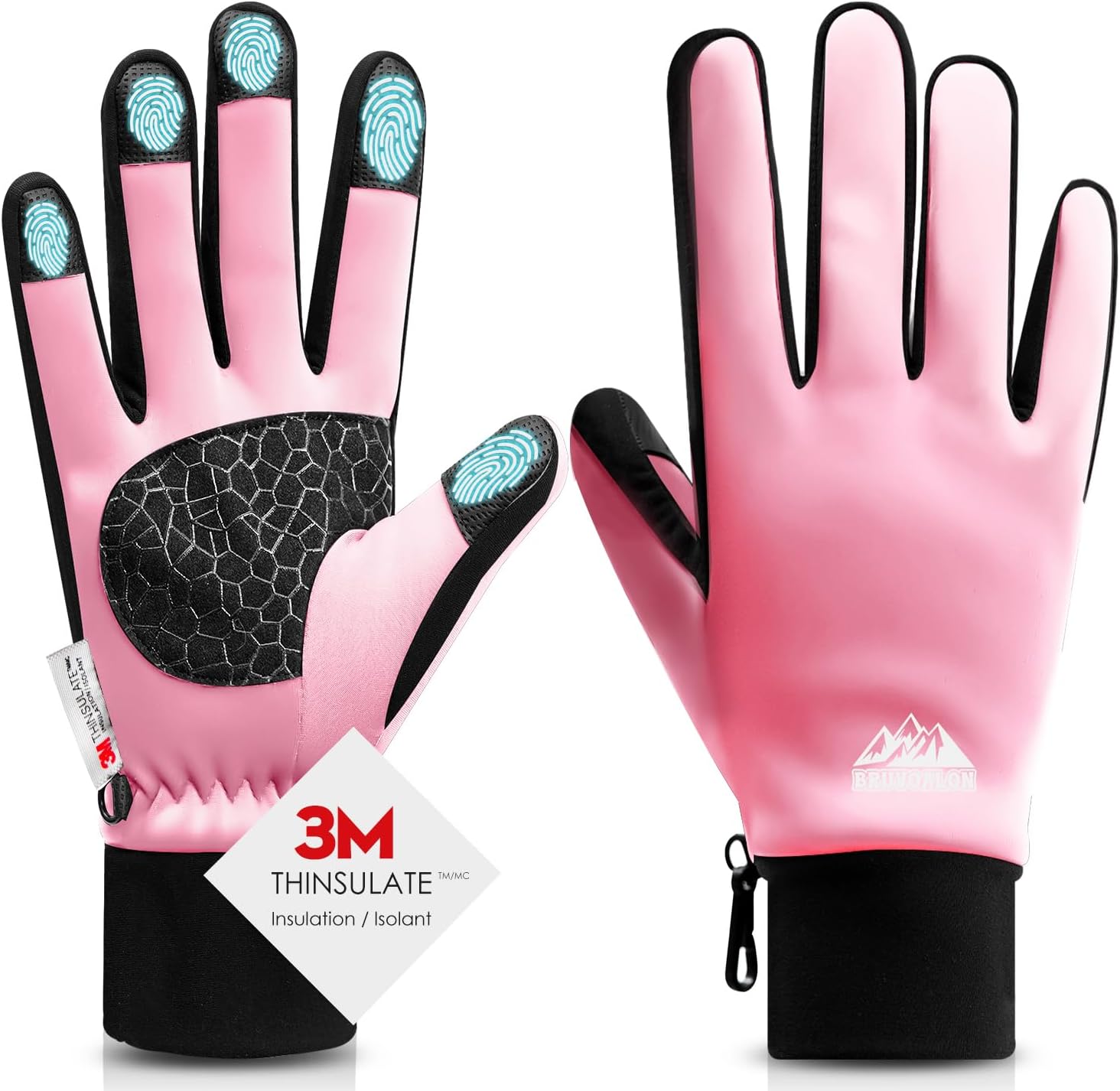Bruvoalon Winter Gloves for Women & Men, 3M Thermal Insulation, Lycra Fabric, Touchscreen, Anti-Slip