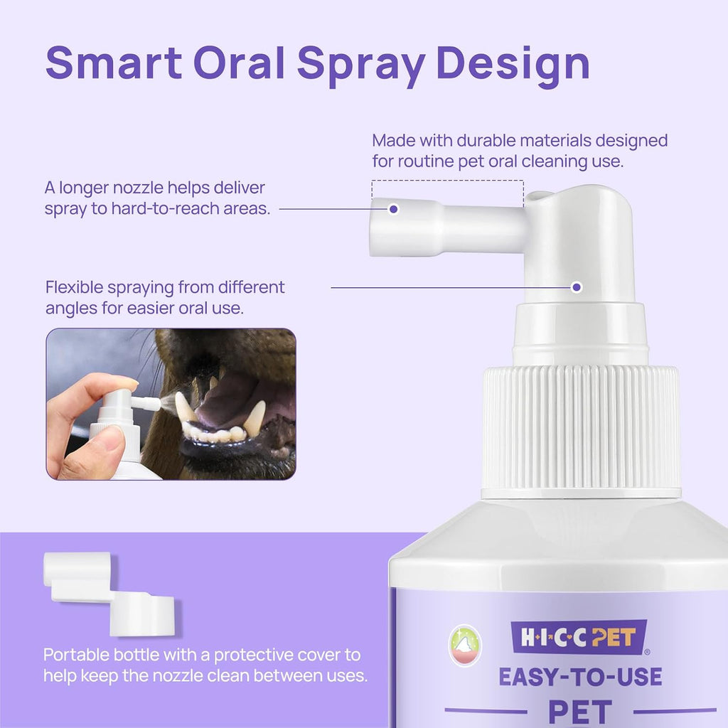 HICC PET Dog Mouth Cleaning Spray, Helps Freshen Breath, 5.1 Fl Oz