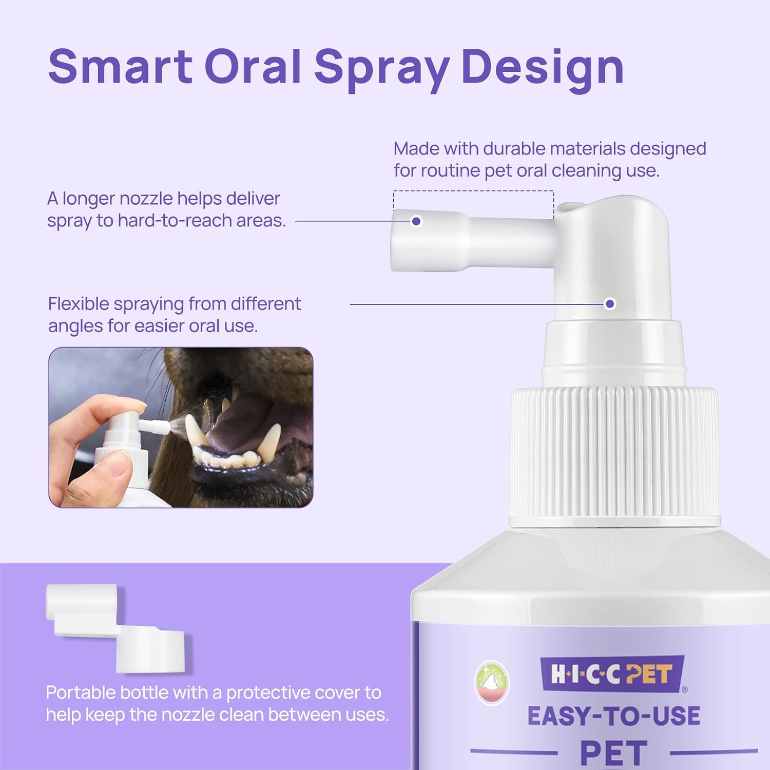 HICC PET Dog Mouth Cleaning Spray, Helps Freshen Breath, 5.1 Fl Oz