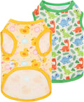 CuteBone Dog Shirts 2-Pack Soft Pet Clothes Breathable Summer Vest for Small Puppy and Stretchy Cat Apparel 2BX24L