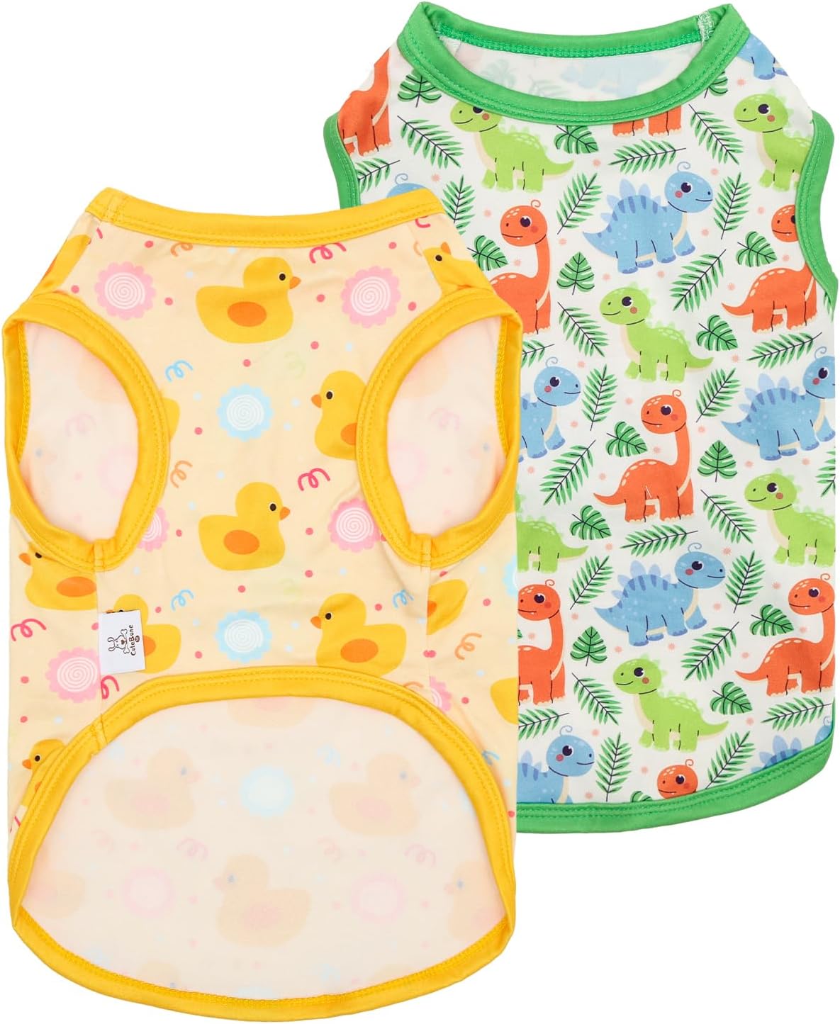 CuteBone Dog Shirts 2-Pack Soft Pet Clothes Breathable Summer Vest for Small Puppy and Stretchy Cat Apparel 2BX24L