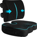 Back&Seat Cushion, Chair Cushions, Lumbar Back Support Pillow, Black/Large