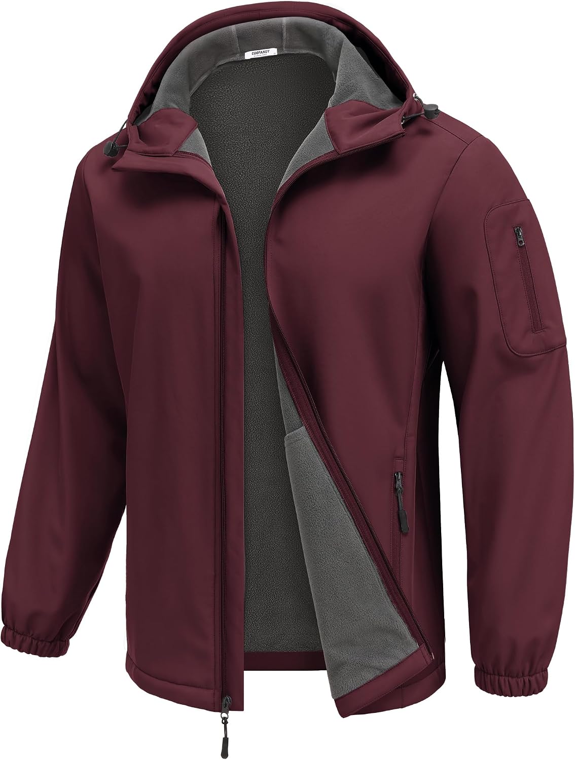 COOFANDY Men's Hooded Softshell Jacket Waterproof Fleece Lined Windbreaker Lightweight Outdoor Hiking Jacket