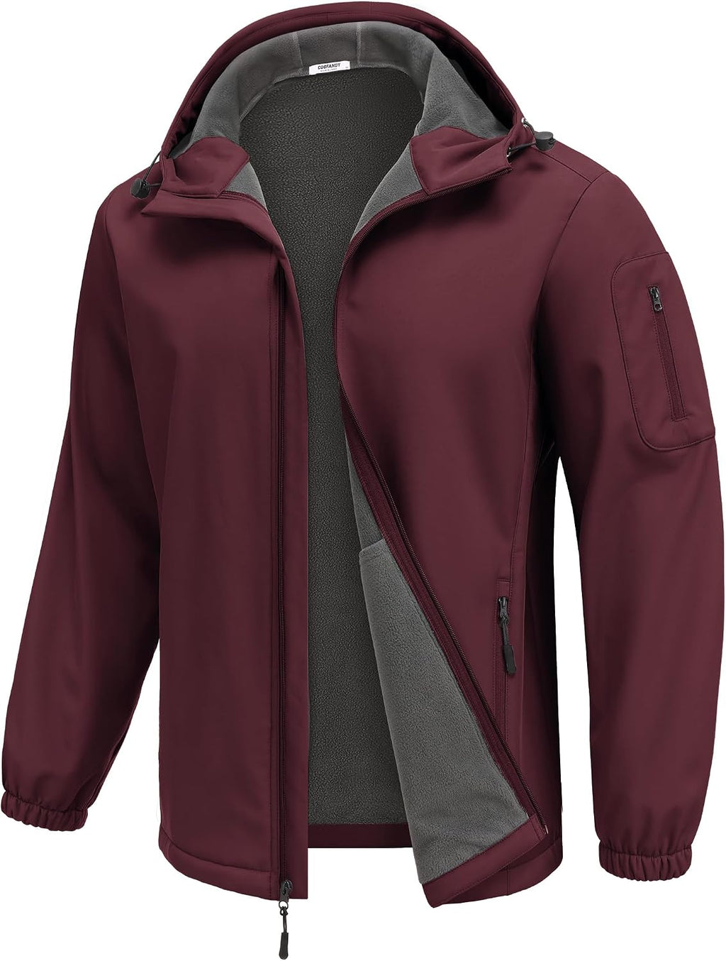 COOFANDY Men's Hooded Softshell Jacket Waterproof Fleece Lined Windbreaker Lightweight Outdoor Hiking Jacket