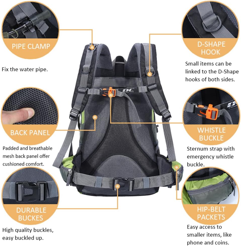 Diamond Candy 40L Hiking Backpack Waterproof Daypack for Men and Women