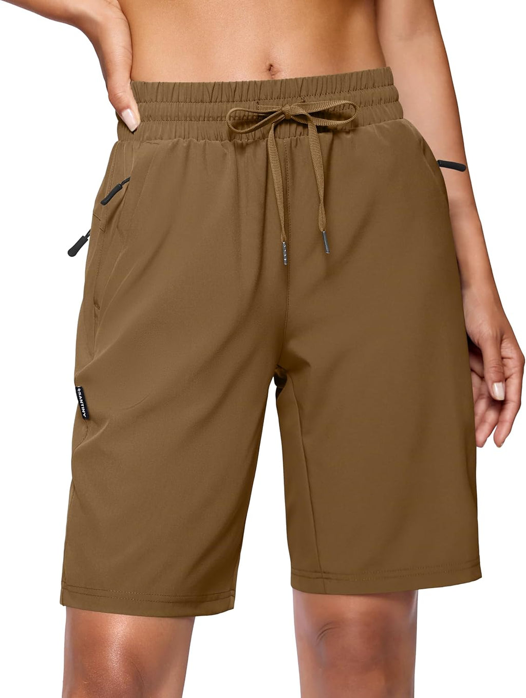 SANTINY Women's 7''/ 9'' Hiking Shorts with 3 Zipper Pockets Athletic Shorts